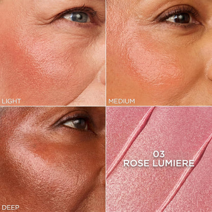 L'Oreal Paris True Match Hyaluron Tinted Balm Embellisher, Buildable Cream Blush and Highlighter Makeup for Radiant Skin, Hydrating, Lightweight, Non-Comedogenic Formula, Rose Lumiere