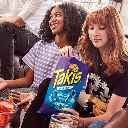Takis Blue Heat Rolled Tortilla Chips, 17oz Bag | Extremely Spicy Hot Chili Pepper Flavor, Corn Snack Chips, Big Party Size for Sharing at Fiestas and Cook-Outs