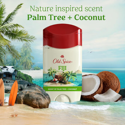 Old Spice Dry Feel Antiperspirant Deodorant for Men, 24/7 Sweat & Odor Protection, Gentle on Skin with Skin Conditioners, Dry Feel Stick, Fiji with Palm Tree + Coconut Scent, 2.6 oz (Pack of 2)