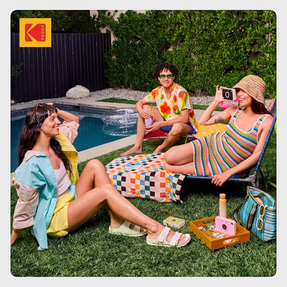 Kodak Printomatic+ Instant Print Digital Camera (Black) 10MP Portable Camera with Interactive RGB LED Status Indicator, Prints Full-Color Photos on Zink 2x3” Sticky-Backed Photo Paper - Easy & Fun