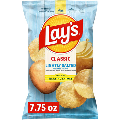 Lay's Potato Chips, Lightly Salted Snacks, 7.75oz Bag