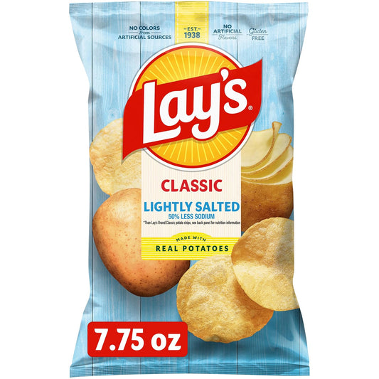 Lay's Potato Chips, Lightly Salted Snacks, 7.75oz Bag