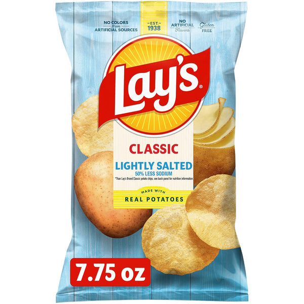 Lay's Potato Chips, Lightly Salted Snacks, 7.75oz Bag