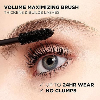 L’Oreal Paris Original Voluminous Mascara, Building Mascara Volume and Length Formula, Washable, Carbon Black, 0.26 Fl Oz., 2 Count