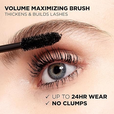 L’Oreal Paris Original Voluminous Mascara, Building Mascara Volume and Length Formula, Washable, Black, 0.26 Fl Oz., 2 Count