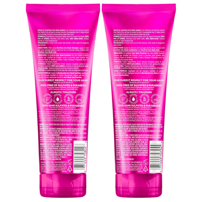 L'Oreal Paris Sulfate Free Iron Sleek Smoothing Shampoo and Conditioner Set, Frizz Control and Humidity-Resistant Formula with Alpha-Acids, Suitable for Color-Treated Hair, EverPure, 13.6 Fl Oz Set