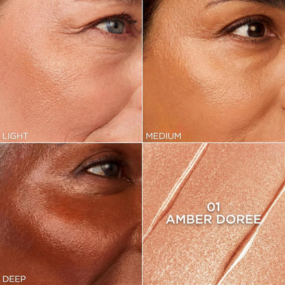 L'Oreal Paris True Match Hyaluron Tinted Balm Embellisher, Buildable Cream Blush and Highlighter Makeup for Radiant Skin, Hydrating, Lightweight, Non-Comedogenic Formula, Amber Doree