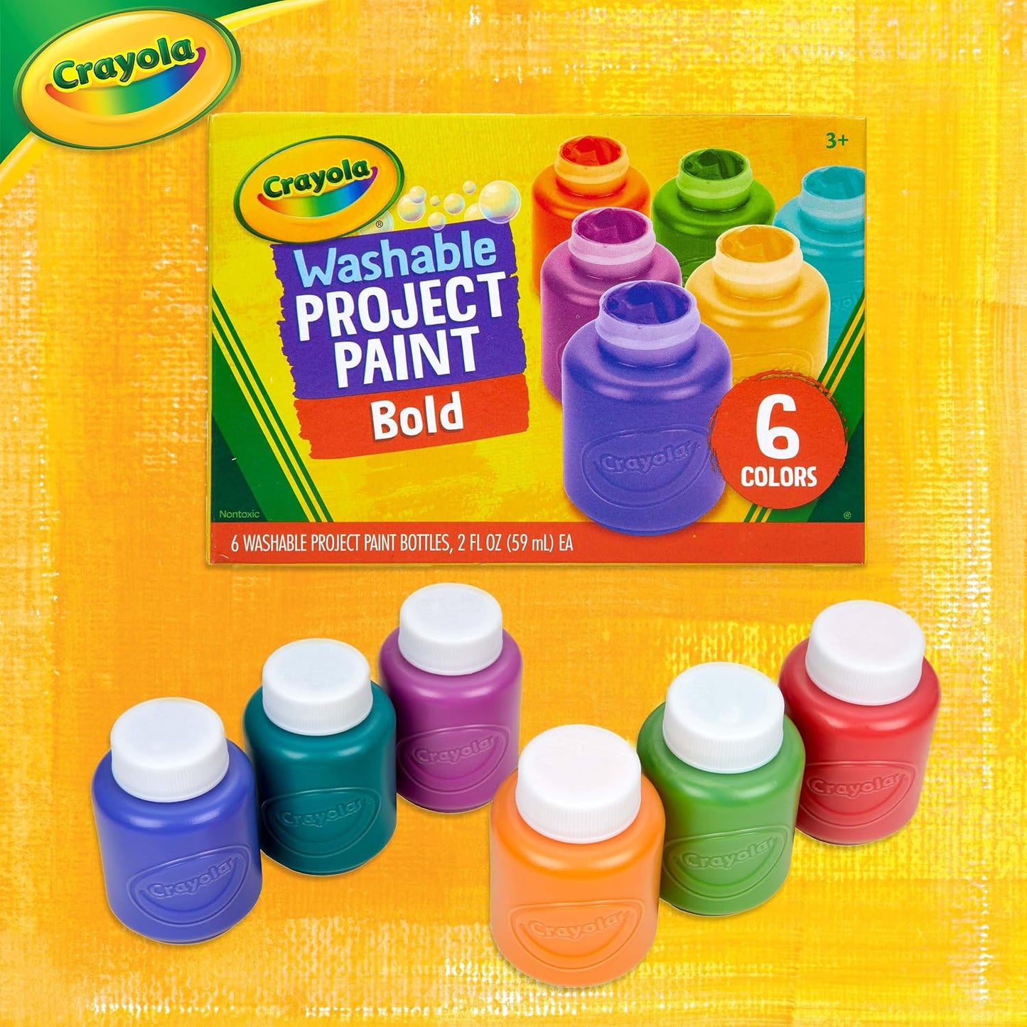 Crayola Washable Kids Paint (6ct), School Supplies, Painting Set for Kids, Spring Crafts, Art Teacher Gifts for Toddlers, Ages 3+