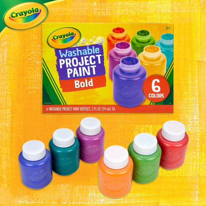 Crayola Washable Kids Paint (6ct), School Supplies, Painting Set for Kids, Spring Crafts, Art Teacher Gifts for Toddlers, Ages 3+