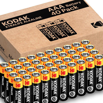 KODAK AAA Alkaline Batteries (40 Pack) Triple A Battery, LR03, 1.5V