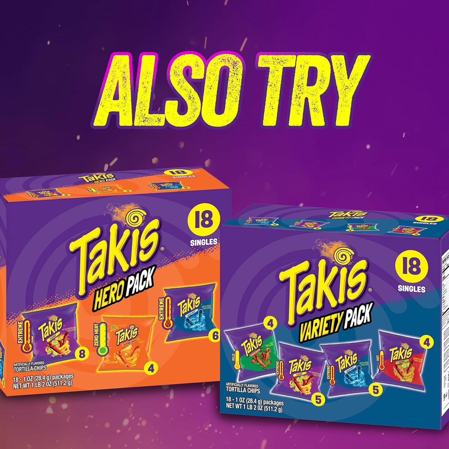 Takis Fuego Mini Rolled Tortilla Chips, 25 pc / 1.23 oz Multipack