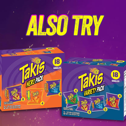 Takis Fuego Mini Rolled Tortilla Chips, 25 pc / 1.23 oz Multipack