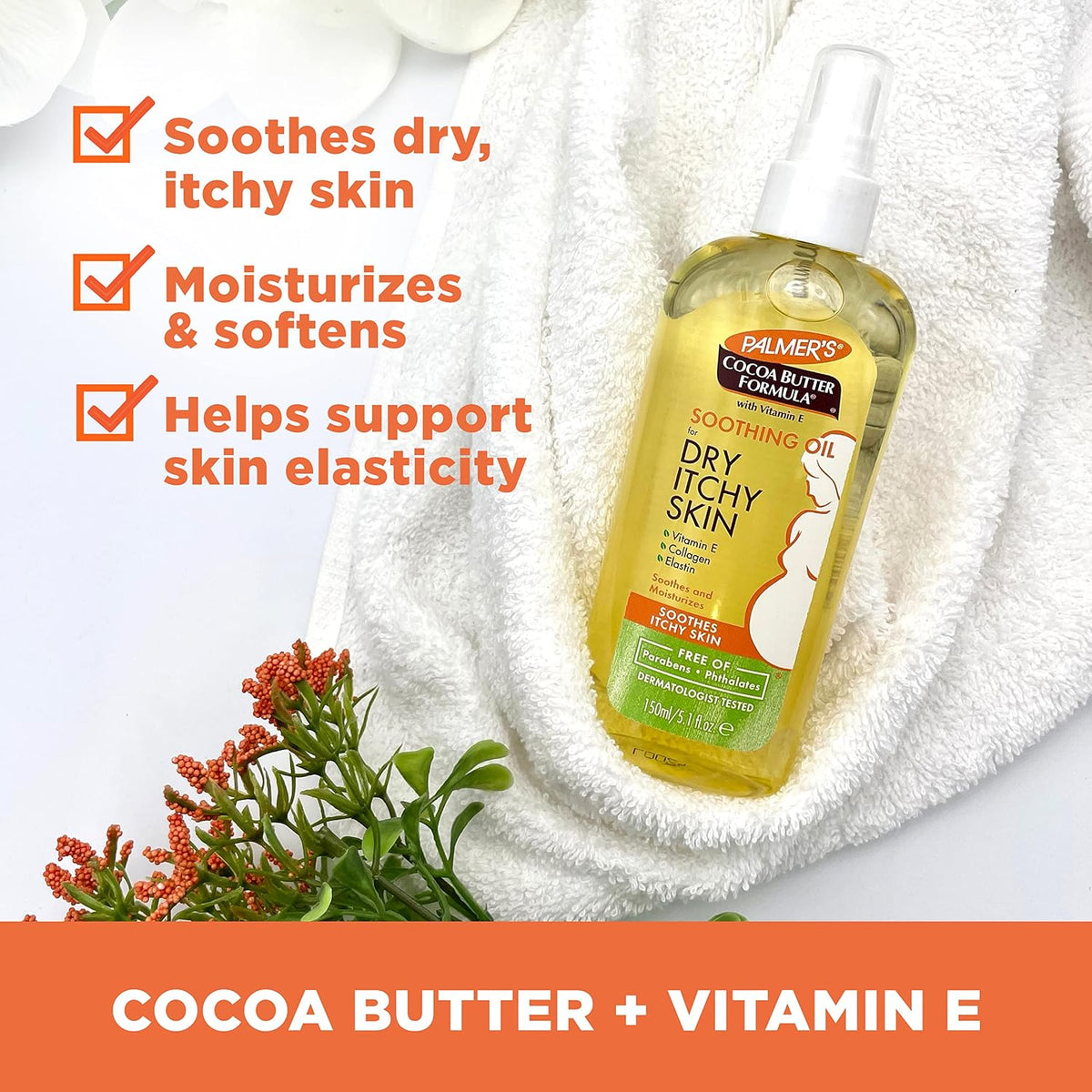 Palmer's Soothing Body Oil, Cocoa Butter Anti-Itch Formula (5.1 Oz)