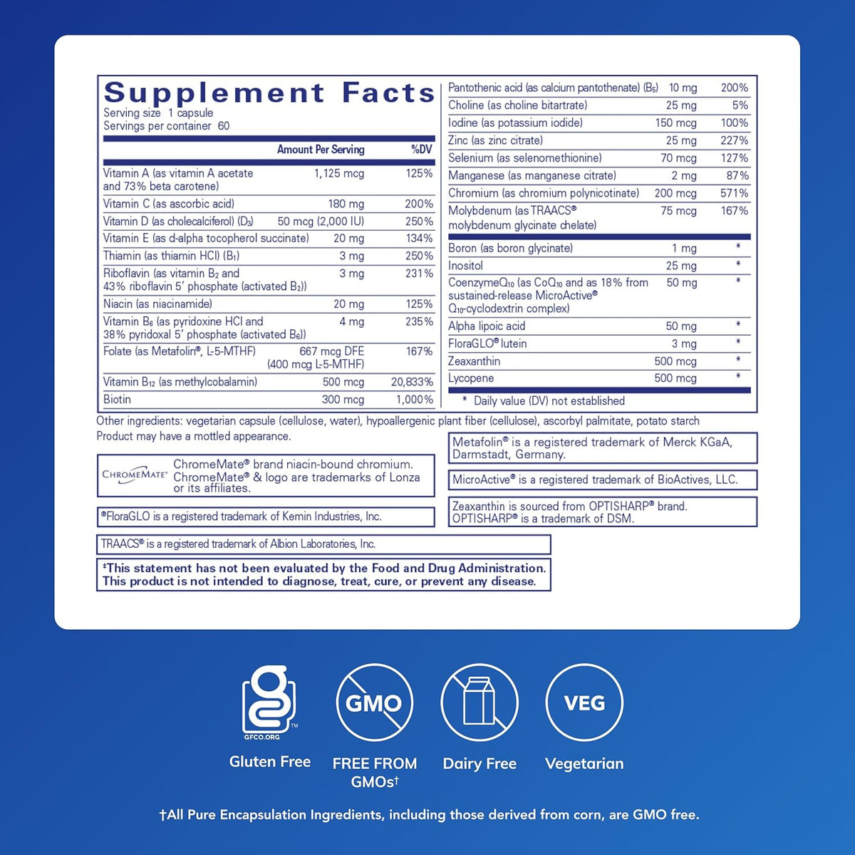 Pure Encapsulations O.N.E. Multivitamin, 60 Capsules