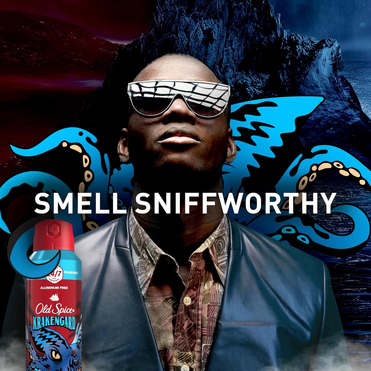 Old Spice Aluminum Free Body Spray for Men, 24/7 Odor Protection, 24/7 Lasting Fragnance & Freshness, Cologne Quality Scent, Krakengard with Deep Ocean Scent, 5.1 oz (Pack of 2)