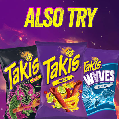 Takis Blue Heat Rolled Tortilla Chips, 17oz Bag | Extremely Spicy Hot Chili Pepper Flavor, Corn Snack Chips, Big Party Size for Sharing at Fiestas and Cook-Outs