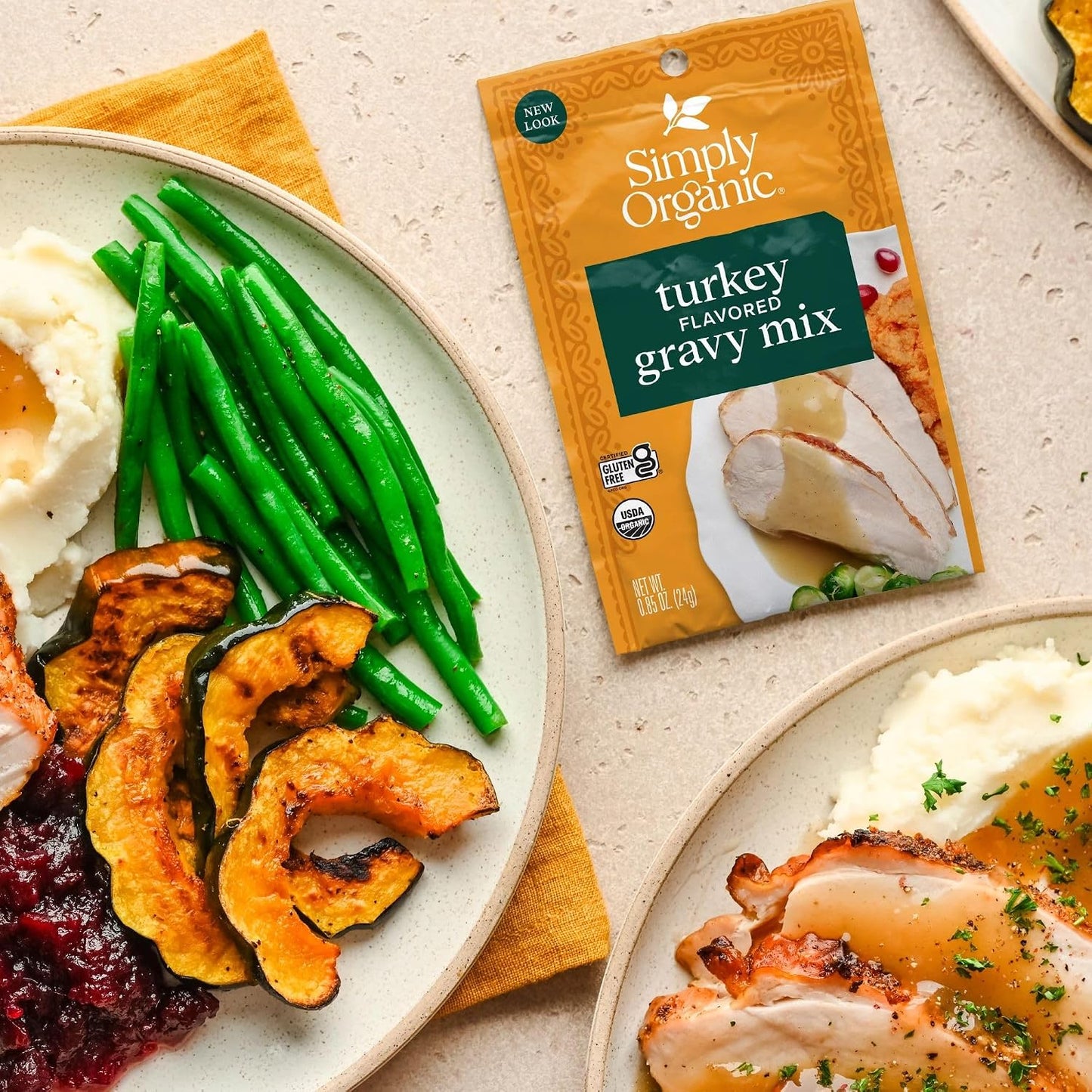 Simply Organic Turkey Flavored Gravy Mix - Certified Organic, Gluten Free | 0.85 Ounce (Pack of 12)