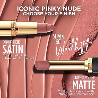 L’Oréal Paris Colour Riche Lipstick and Lip Liner Set, Includes 1 Satin Lipstick and 1 Creamy Lip Pencil For Bold, Nourished Lip Color, Worth It, 1 Kit