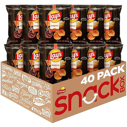 Lay's Barbecue Flavored Potato Chips, 1 oz Bags, (40 Pack) (Packaging and Formula May Vary)