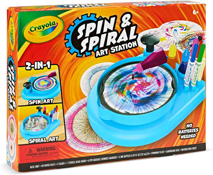 Crayola Spin & Spiral Art Station, Spin Art Machine, Arts & Crafts for Kids Ages 6, 7, 8, 9