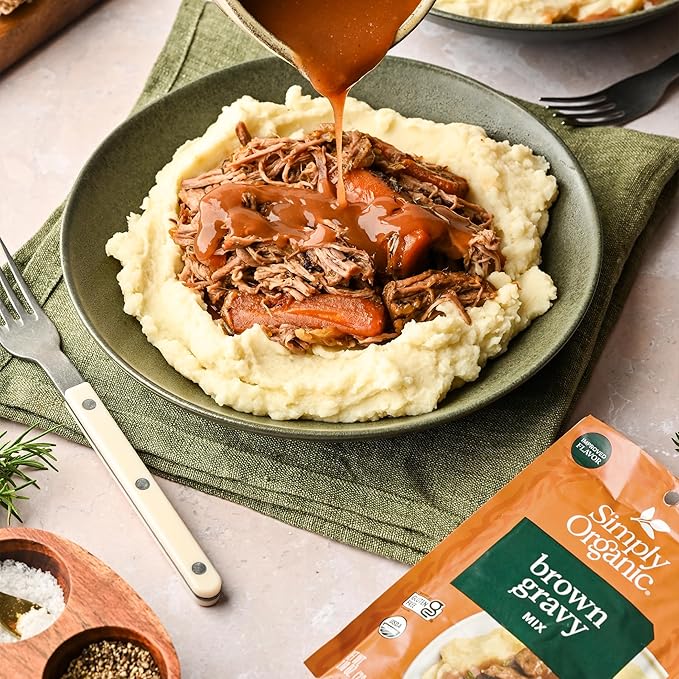 Simply Organic Brown Gravy Mix, Certified Organic, Gluten Free | 1 Ounce (Pack of 12)