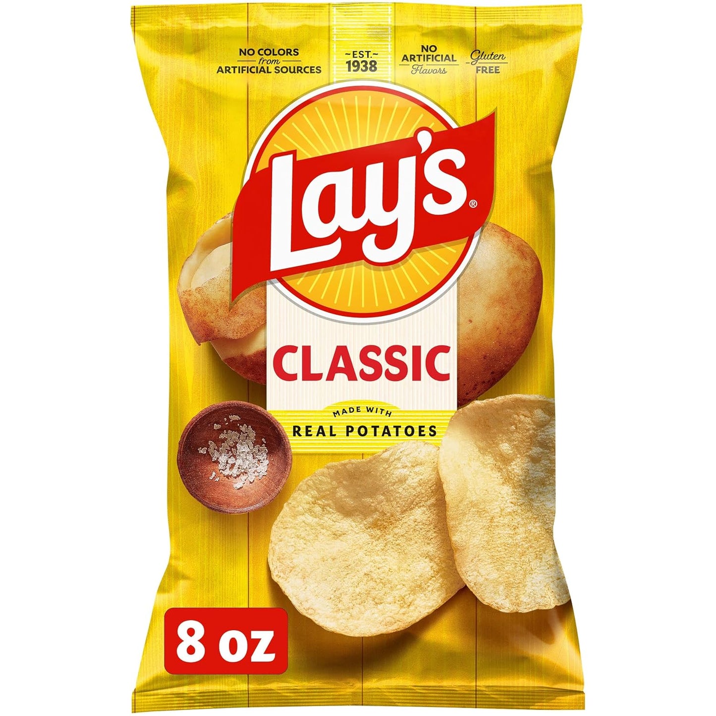 Lay's Potato Chips Classic Flavor Bag, 8 Oz