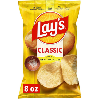 Lay's Potato Chips Classic Flavor Bag, 8 Oz