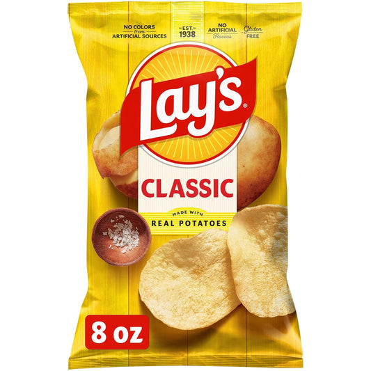 Lay's Potato Chips Classic Flavor Bag, 8 Oz