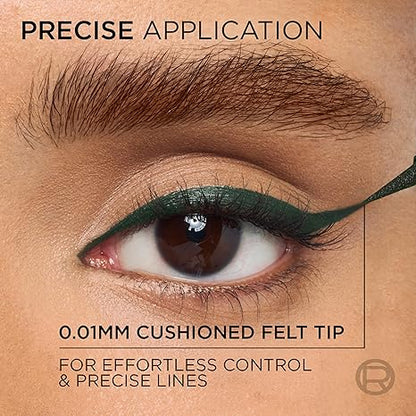 L'Oreal Paris Haute Precision Waterproof Liquid Eyeliner, Smudge-Proof Eye Liner with Micro-Tip, for up to 28HR Eye Makeup Wear, 040 Green Velvet