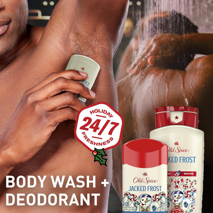 Old Spice Body Wash for Men, Holidudes Holiday Edition, 24/7 Holiday Freshness, Lasting Scent and Rich Lather, Stocking Stuffer, Jacked Frost Frosted Mint Scent, 16 oz