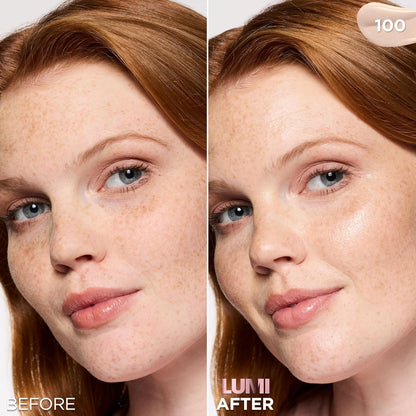 L'Oreal Paris Lumi Le Glow Tint Fluide Teinte, Lightweight Fluid Tint That Glow Like An Illuminator & Cover Like A Foundation, Cool/Froid 100, 0.84 Fl Oz