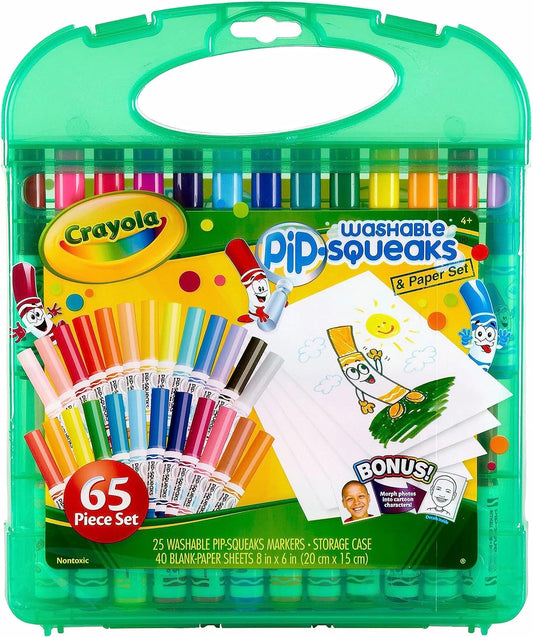 Crayola Pip-Squeaks Washable Marker Set (65ct), Coloring Set, Drawing Art Supplies for Kids, Spring Craft Kit, Travel Activity, Gifts for Kids