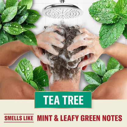 Old Spice Mens Tea Tree Shampoo, For All Hair Types, Healthier, Fuller, More Moisturized Looking Hair, 21.9 fl oz Each, Twin Pack