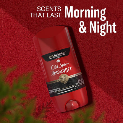 Old Spice Antiperspirant Deodorant for Men, 24/7 Sweat & Odor Protection, 24/7 Lasting Freshness, Invisible Solid, Swagger with Cedarwood Scent, 3.4 oz