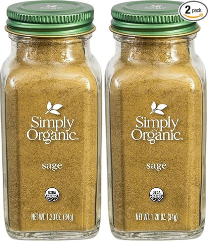 Simply Organic Ground Sage Leaf, Certified Organic | 1.41 oz | Salvia officinalis L. (Pack of 2)