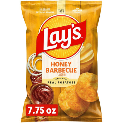 Lay's Potato Chips, Honey Barbecue Flavored Snacks, 7.75oz Bag