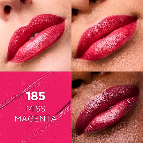 L'Oreal Paris Colour Riche Original Creamy, Hydrating Satin Lipstick with Argan Oil and Vitamin E, Miss Magenta, 1 Count (Pack of 2)