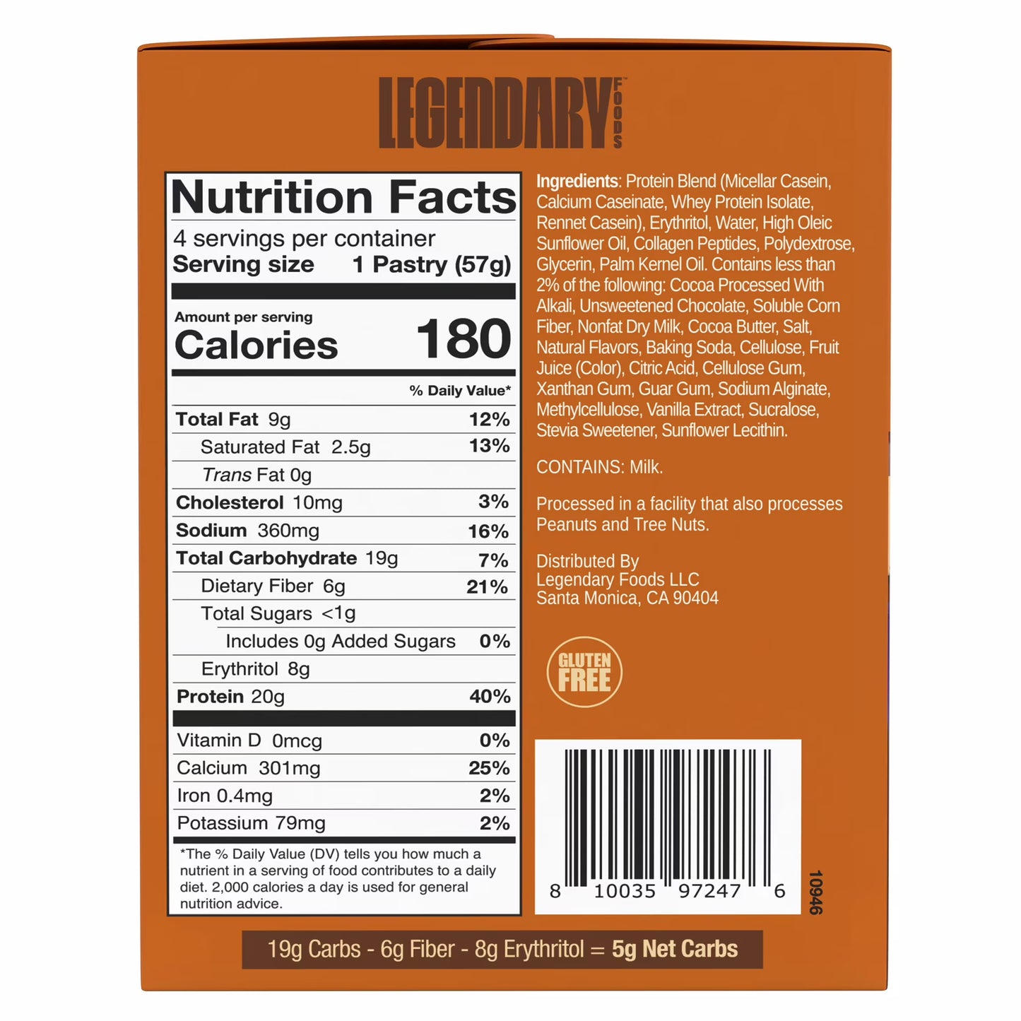 Legendary Foods Gluten Free and Keto Friendly Protein Pastry - S'mores - 8oz/4ct