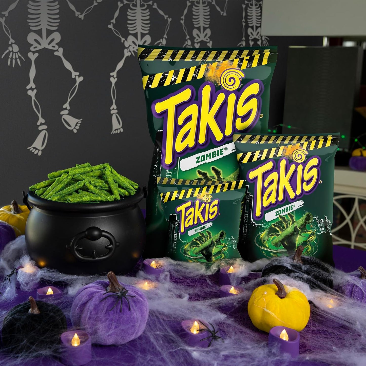 Takis Zombie 18 pc / 1 oz Multipack, Habanero & Cucumber Flavored Extreme Spicy Rolled Tortilla Chips (Pack of 2)