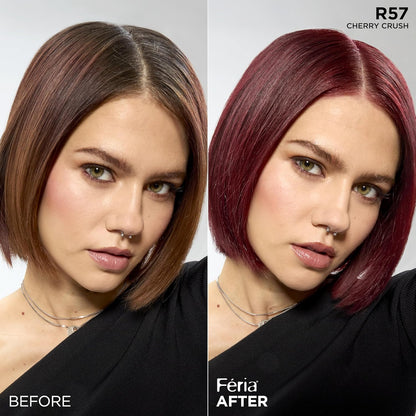 L'Oreal Paris Feria Multi-Faceted Shimmering Permanent Hair Color, R57 Intense Medium Auburn, Hair Dye Kit, Pack of 2