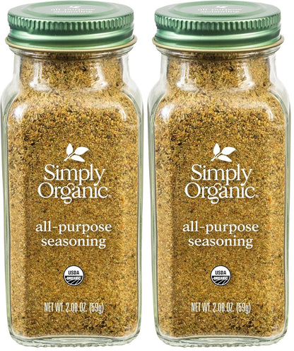 Simply Organic All-Purpose Seasoning Blend, 2.08 Ounce Jar, Great on Chicken, Steak, Beef and More (Pack of 2)