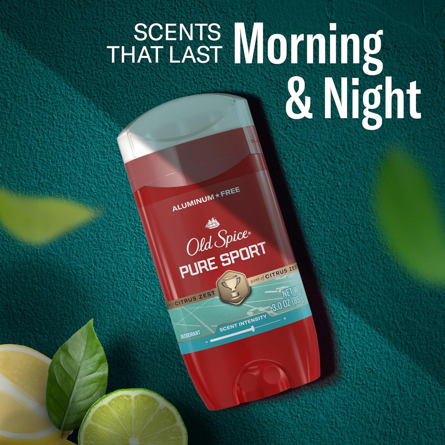Old Spice Aluminum Free Deodorant for Men, 24/7 Odor Protection, 24/7 Freshness & Lasting Scent, Pure Sport with Citrus Zest Scent, 3 oz