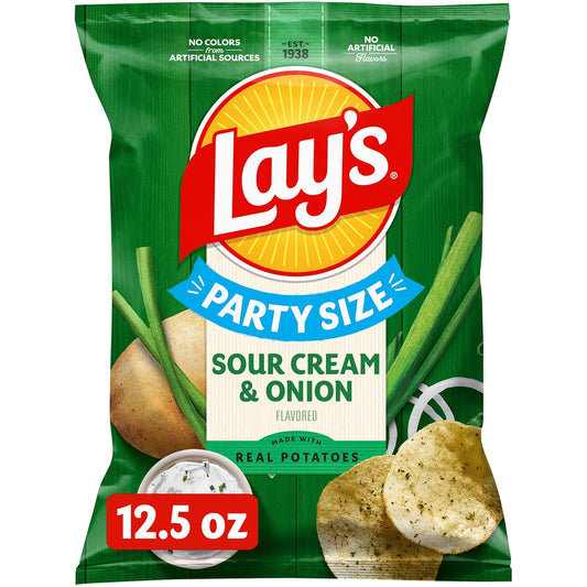Lay's Potato Chips, Sour Cream & Onion Flavored, 12.5 Oz