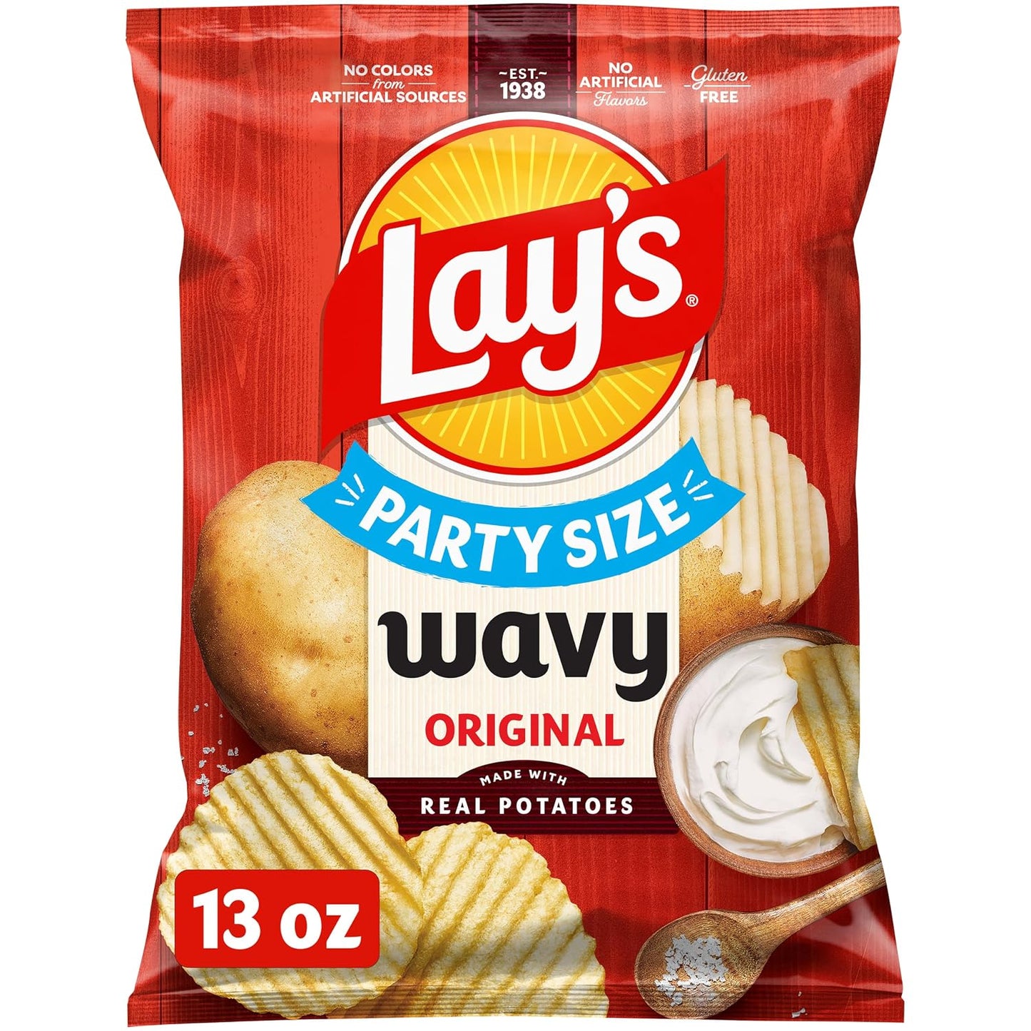 Lay's Potato Chips, Wavy, 13 Oz