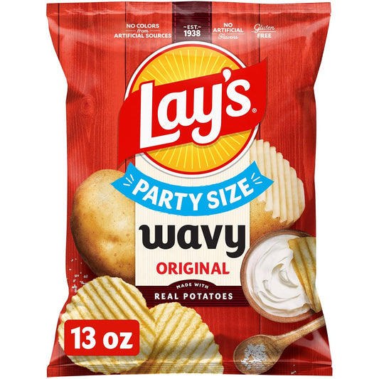 Lay's Potato Chips, Wavy, 13 Oz