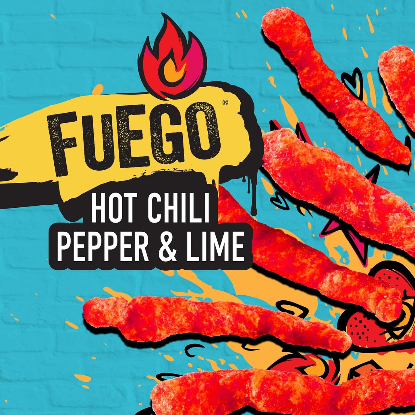 Takis Fuego Pix 2.875 oz Snack Size Bag, Hot Chili Pepper & Lime Flavored Extreme Spicy Snack (Pack of 4)