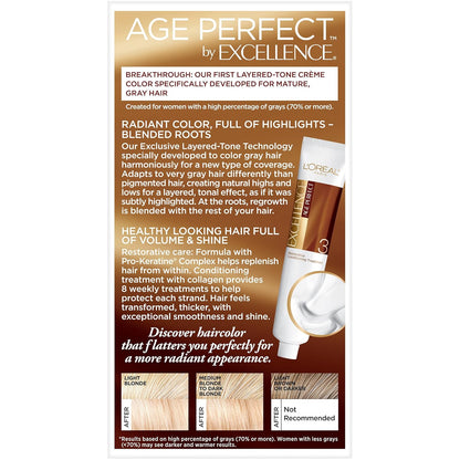L'Oreal Paris Age Perfect Permanent Hair Color, 9N Light Natural Blonde, 1 kit