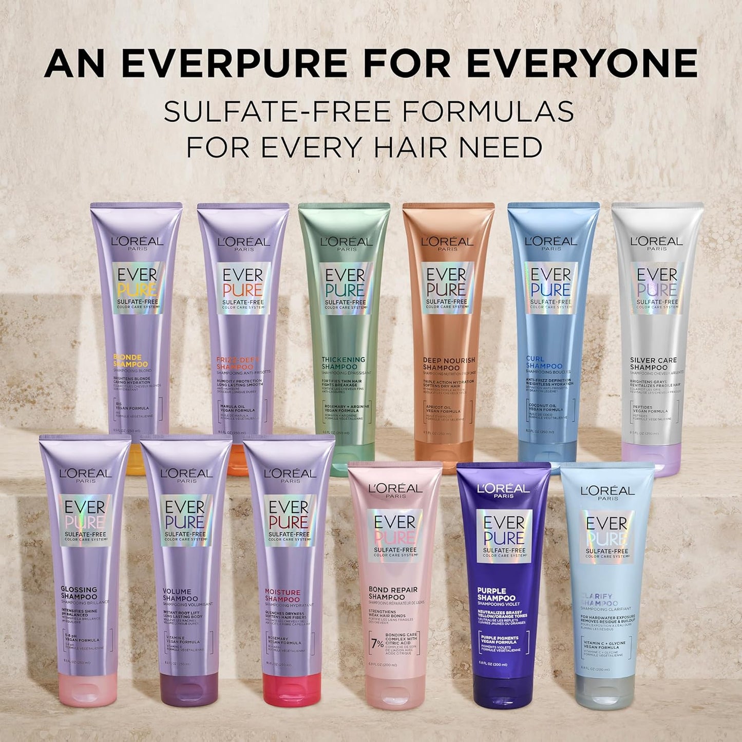 L'Oreal Paris Blonde Sulfate Free Conditioner for Color-Treated Hair, Neutralizes Brass + Balances, EverPure, 8.5 Fl Oz (Packaging May Vary)