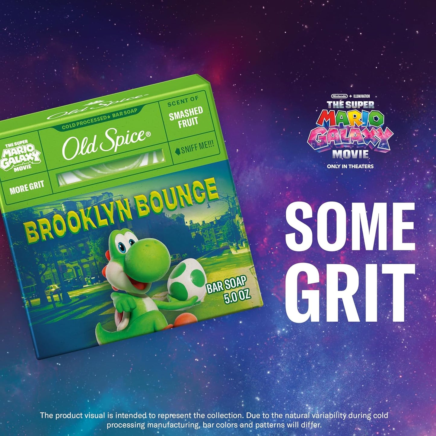 Old Spice Bar Soap for Men, x The Super Mario Galaxy Movie, Cold Pressed with Grit, Made with Natural Oils & Plant Based Cleanser, Smashed Fruit with Passion Fruit & Sunshine Scent, 5.0 oz