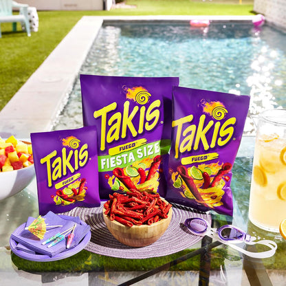 Takis Fuego 40 Count 1 oz Snack Size Multipack - Extreme Spicy Rolled Tortilla Chips Hot Chili Pepper & Lime Flavored